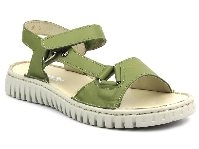 Kožené dámské sandály polské značky - HELIOS Komfort 249S, červené