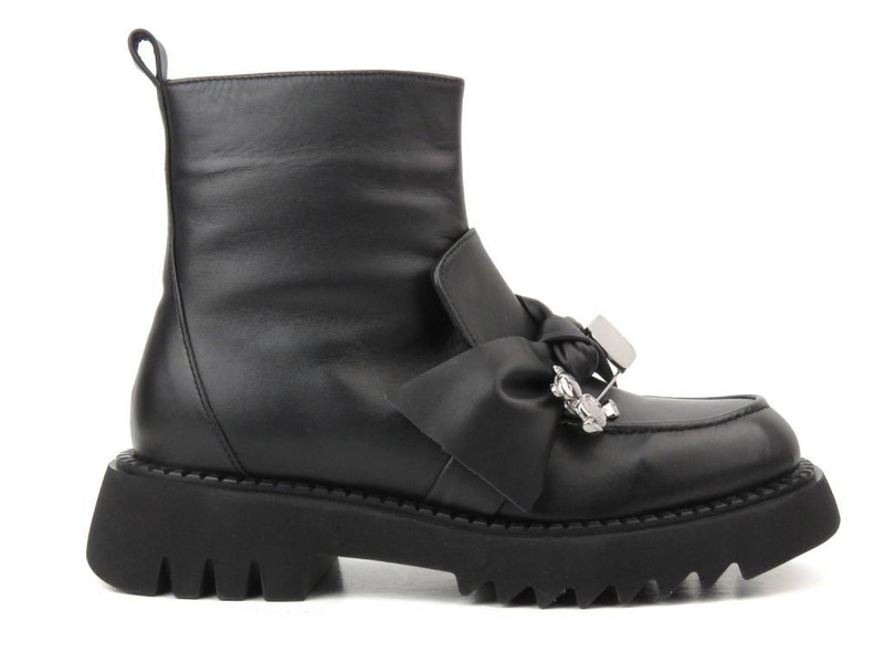 Dámské kožené kotníkové boty - VENEZIA 040541 R010 černá