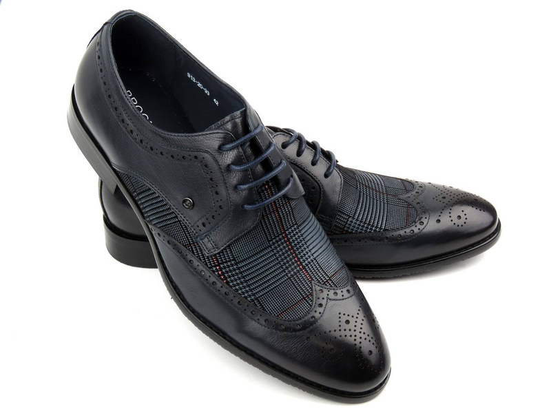 Vysoce kvalitní pánské boty ve stylu brogues a čepice - BROOMAN 913-20-93, tmavě modrá