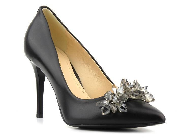 Kožené lodičky na vysokém podpatku - UNCOME 35006, černé