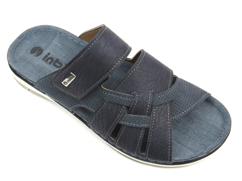 Pohodlné pánské pantofle na suchý zip - INBLU TE-02, hnědé