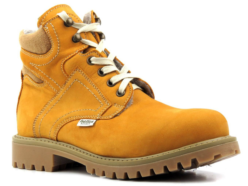 Dámské kožené boty zateplené vlnou - HELIOS Komfort 616/2G, camel