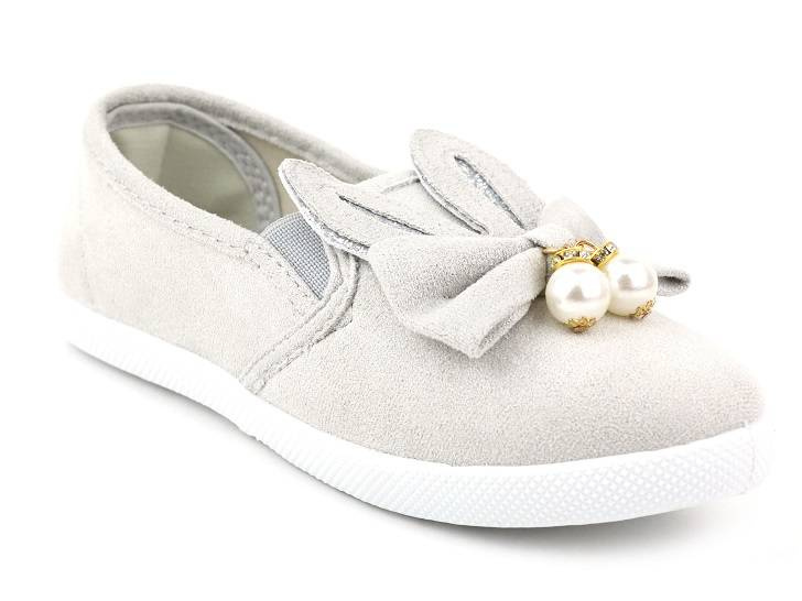 Dětské tenisky s mašlí a roztomilými ušima - NOVINKA 9TX26-1532, šedé