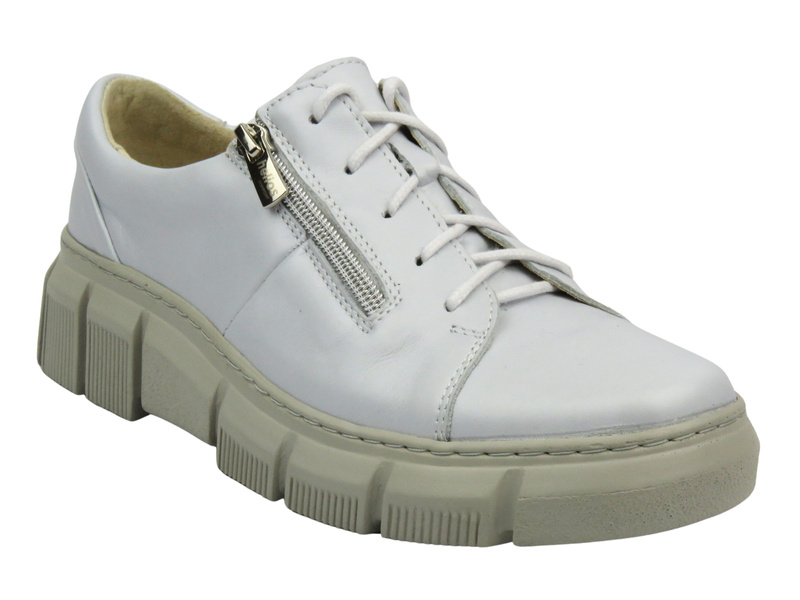 Dámské kožené polobotky polské značky - HELIOS Comfort 413, světle šedé