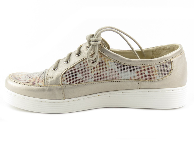 Lehká, měkká dámská kožená obuv - Helios Komfort 358, zlatá