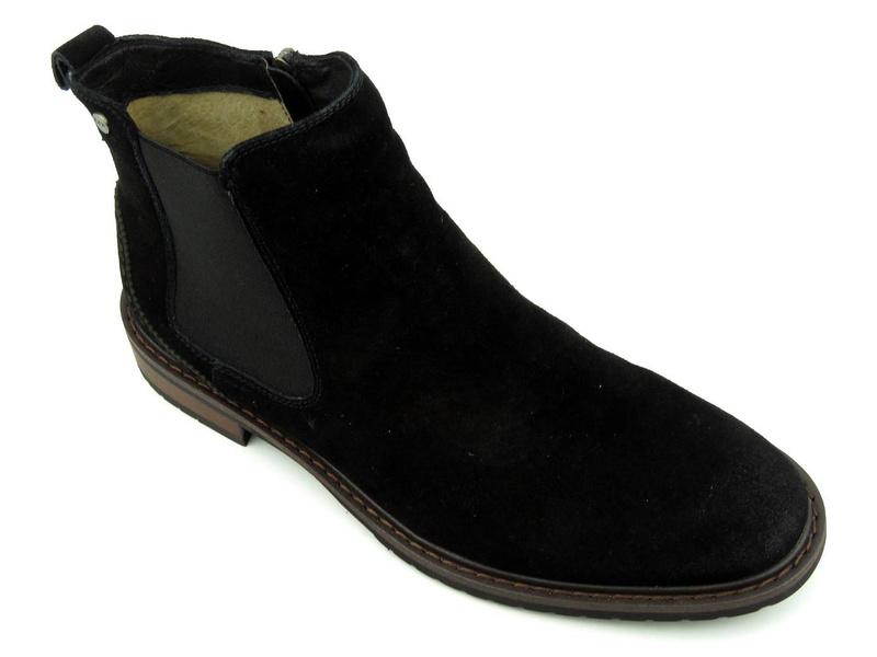 Kožené pánské kotníkové boty - GOE IIN4033, černé