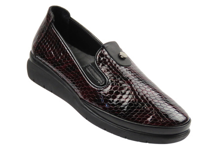 Stylové dámské polobotky Nika Komfort 0452-156MSN, vínové