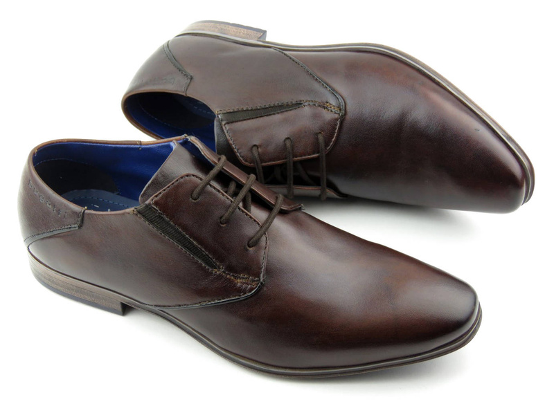 Elegantní pánské boty z přírodní kůže - BUGATTI 312-A311E-4100, hnědá