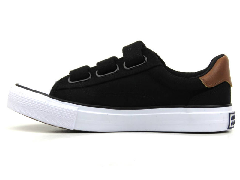 Dětské a mládežnické tenisky na suchý zip - AMERICAN CLUB LH 81/23 / LH 80/23, černé