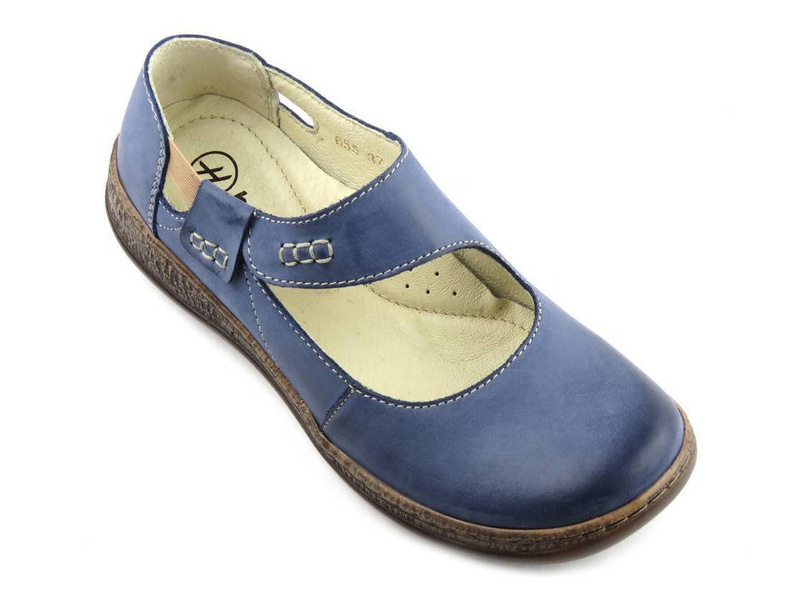 Pohodlné dámské boty s měkkou stélkou - Helios Komfort 655, tmavě modrá
