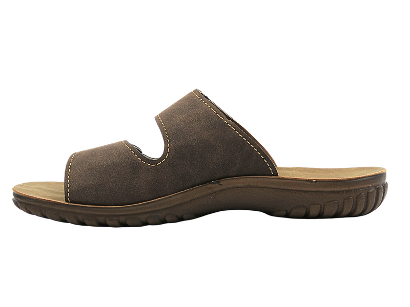 Pohodlné pánské pantofle na suchý zip, tmavě hnědé, Inblu BRAIES