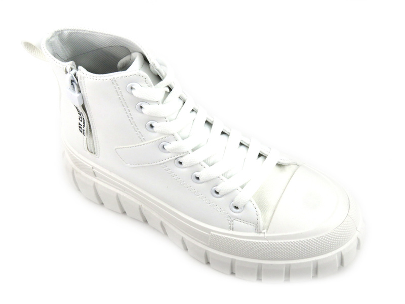 Dámské ekologické kožené kozačky NEWS 23BT26-6571, bílé