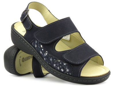 Dámské kožené sandály - Brinkman 710135-05, námořnická modř