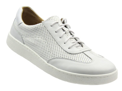 Barefoot kožené minimalistické pánské polobotky bílé 2 Helios Komfort 830
