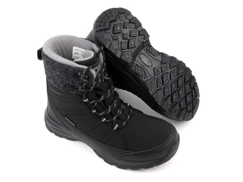 Sněhule, dámské zimní boty s materiálem Softshell - DK TECH 2104, černá a šedá