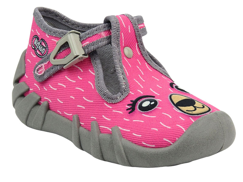 Befado Dětské dívčí pantofle 110N468 Pink for Buckle