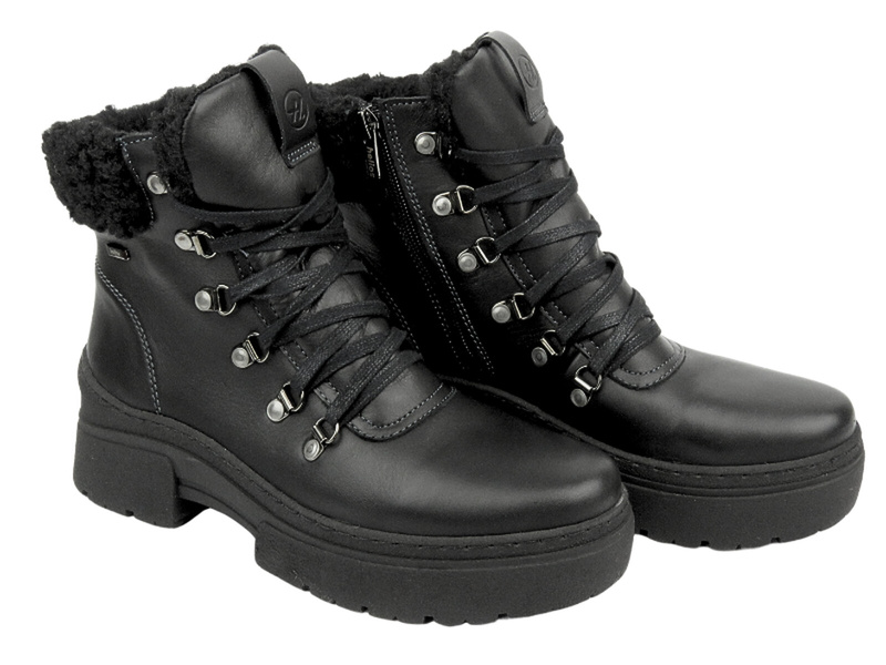 Pohodlné dámské kožené boty Helios Comfort 583, černé