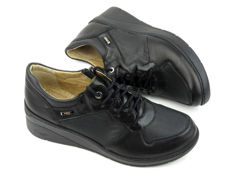 Dámské tenisky na zip a šněrování - Helios Komfort 347, černé