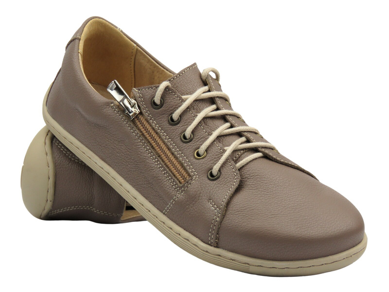 BareFoot dámské minimalistické polobotky khaki Helios Komfort 436