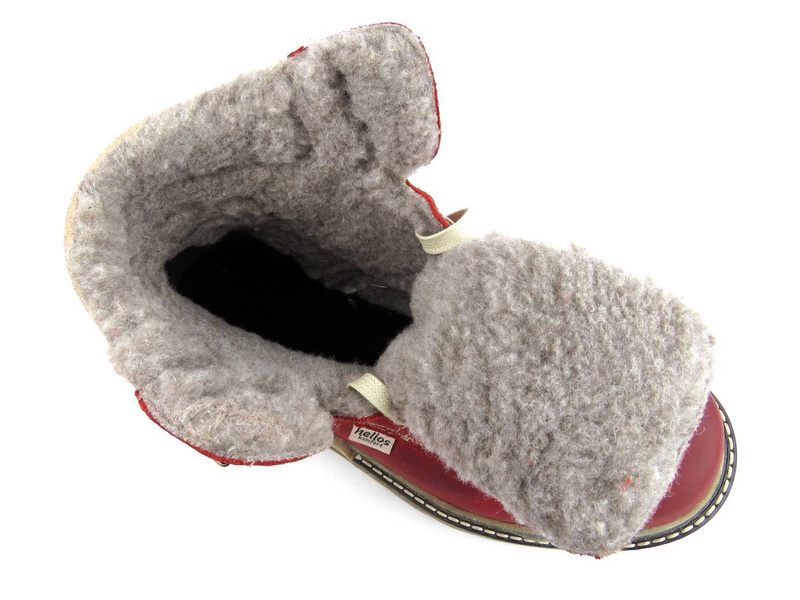 Pánské kožené boty zateplené vlnou - HELIOS Komfort 816, červené