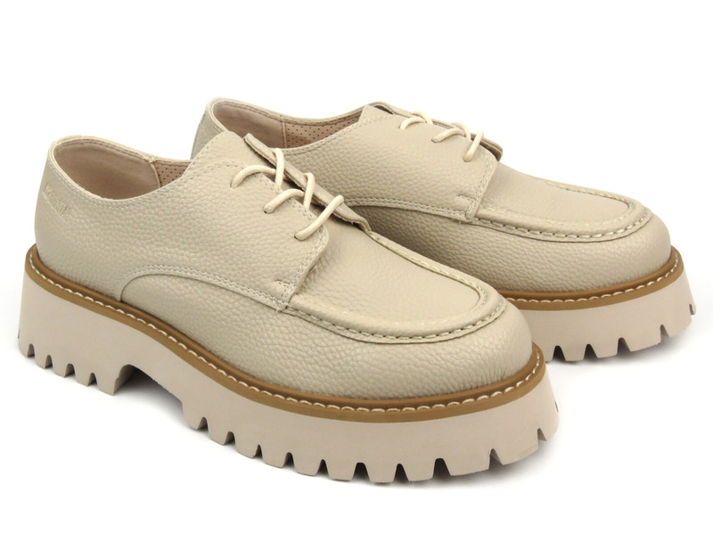 Kožené boty, dámské mokasíny - Big Star NN274053, béžová