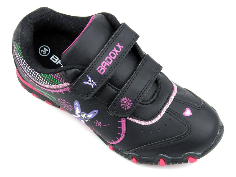 Sportovní boty, dívčí tenisky BADOXX 5XC9765, černo-růžové