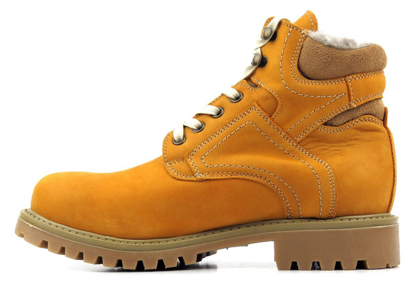 Dámské kožené boty zateplené vlnou - HELIOS Komfort 616/2G, camel