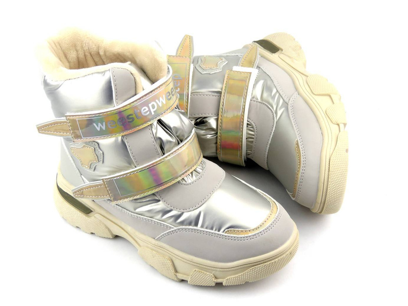 Dětské sněhule zateplené vlnou - WEESTEP R559655832AP, béžové