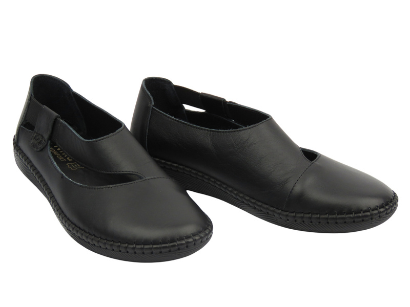 Kožené dámské polobotky černé Nika Komfort H2030