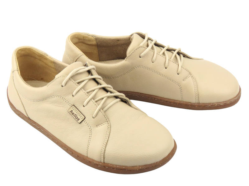 Dámské minimalistické barefoot polobotky z přírodní kůže Helios Komfort 451, ecru