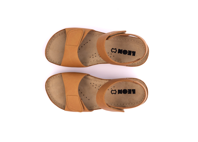 Sportovní dámské sandály se třemi pásky na suchý zip - HELIOS Komfort 205, světle béžová