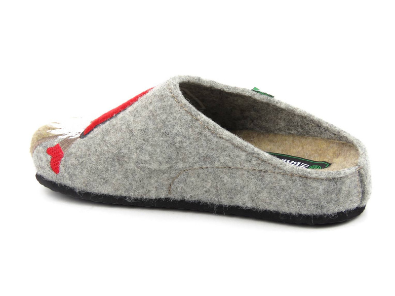 Dámské plstěné pantofle - BRINKMANN 320014-91, světle šedé s Mikulášem