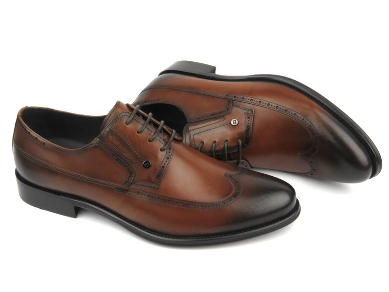 Elegantní pánská kožená polobotka - JOHN DOUBARE QA526-C7-N273, hnědá 