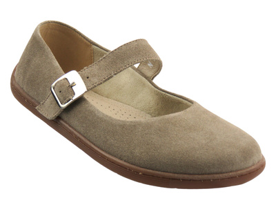 Barefoot kožené minimalistické dámské polobotky tmavě béžové Nika Komfort 1445