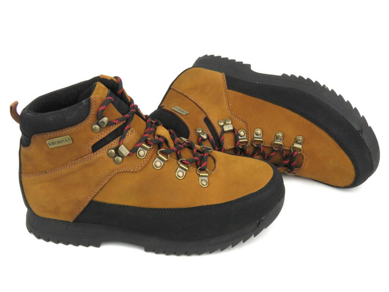 Trekingové, pánské zimní boty s teplou podšívkou - AMERICAN CLUB CY 92/23, hnědé