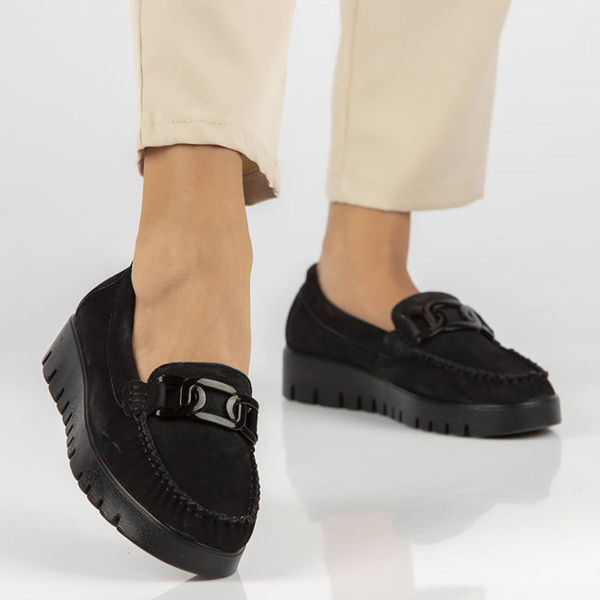 Kožené boty, dámské mokasíny - Filippo DP3334/23, černé