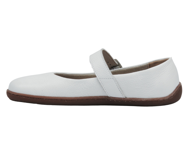 Dámské barefoot minimalistické kožené polobotky bílé Nika Komfort 1445