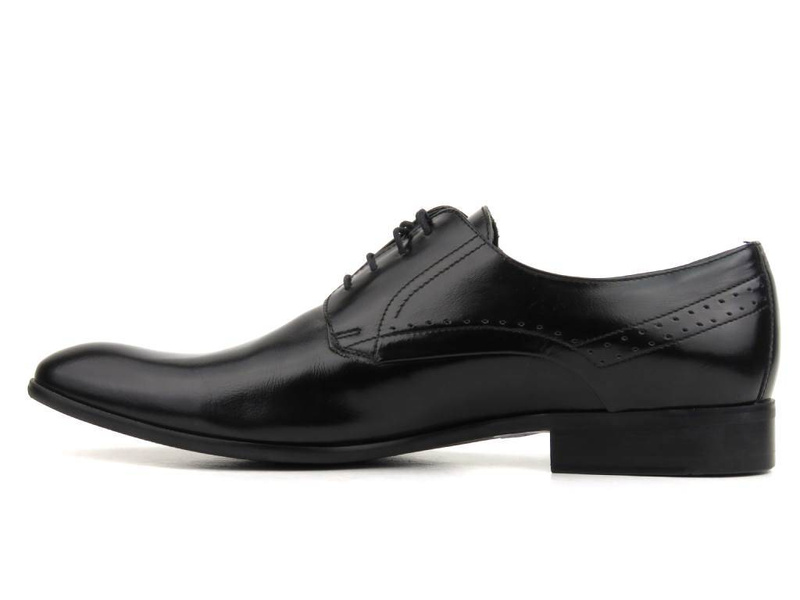 Kožená pánská společenská obuv - CONHPOL 3611-0017, černá