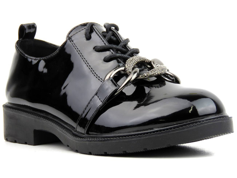 Dámské patentky s ozdobným řetízkem - S.BARSKI HY05-323A, černá