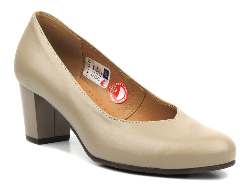 Kožené lodičky na vysokém podpatku - GALANT 905/1, béžové