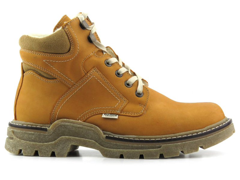 Pánské kožené boty zateplené vlnou - HELIOS Komfort 816, camel
