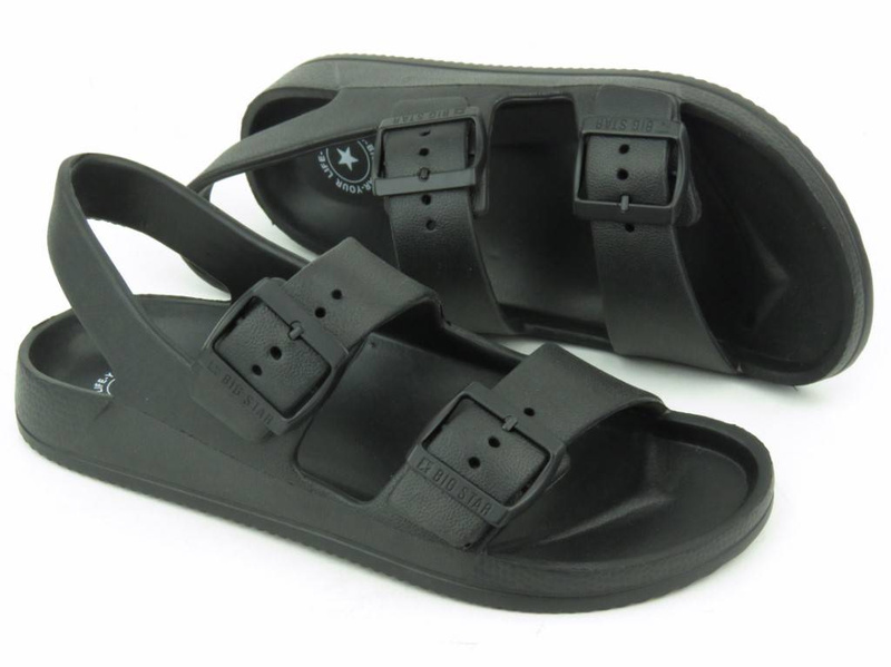 Lehké dámské pěnové sandály s přezkami - Big Star LL274745, černé