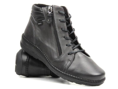 Pohodlné dámské kotníkové boty na zip - AXEL Orthopedic 4356, šedá