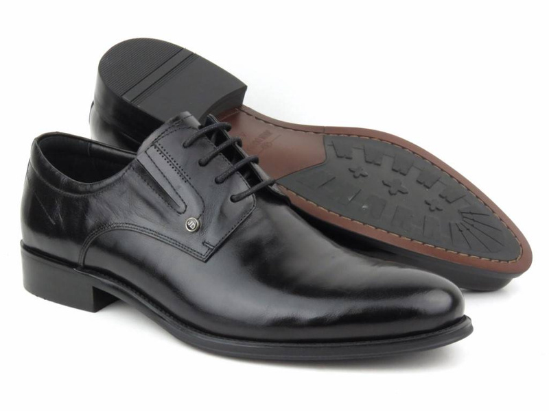 Elegantní pánské kožené boty - JOHN DOUBARE QA526-C6-A78, černé