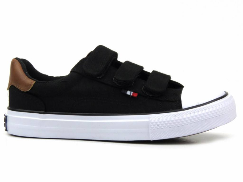 Dětské a mládežnické tenisky na suchý zip - AMERICAN CLUB LH 81/23 / LH 80/23, černé