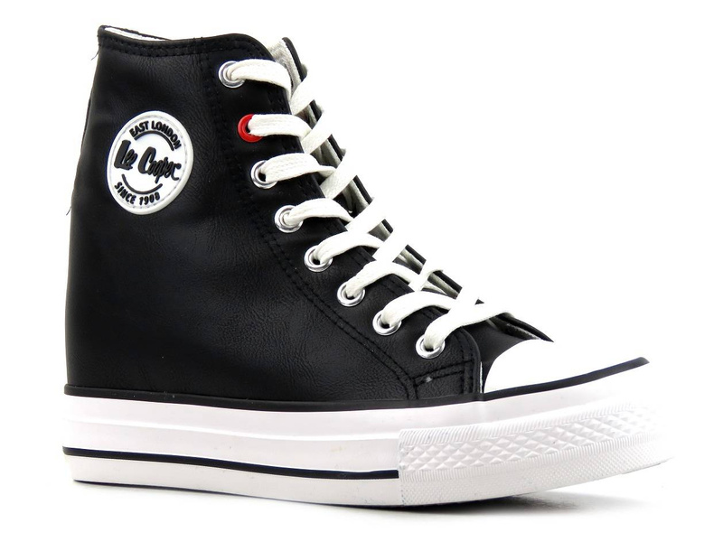 Dámské tenisky se skrytým klínem - LEE COOPER LCJ-21-48-0701L, černé