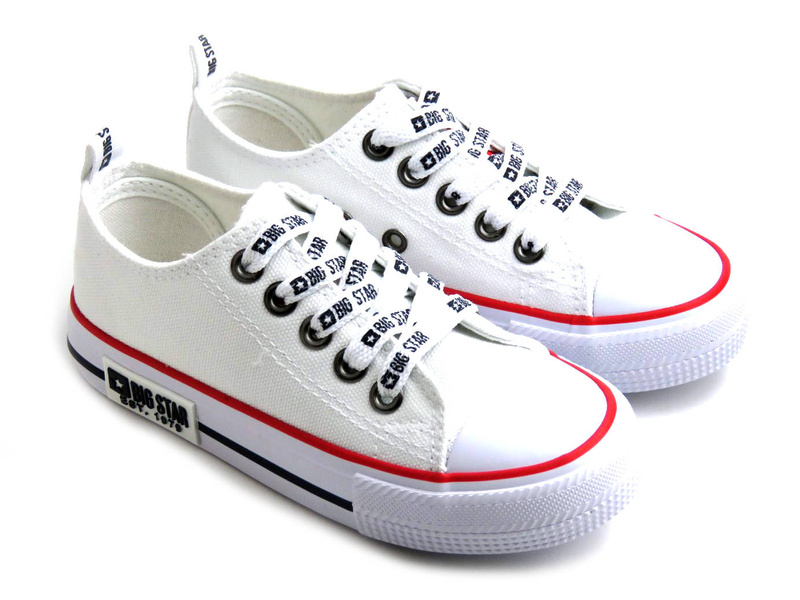 Dětské tenisky s ozdobnými tkaničkami - BIG STAR KK374068, bílé