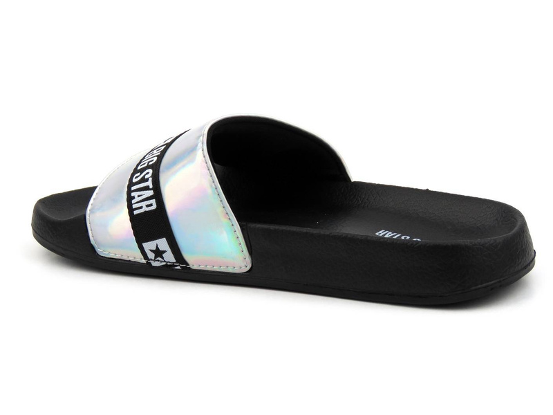 Dámské žabky s lesklým holo-páskem - BIG STAR GG274A005, stříbrná