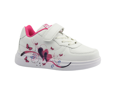 Dívčí sportovní boty, tenisky bílo-růžové American Club HL 73/23