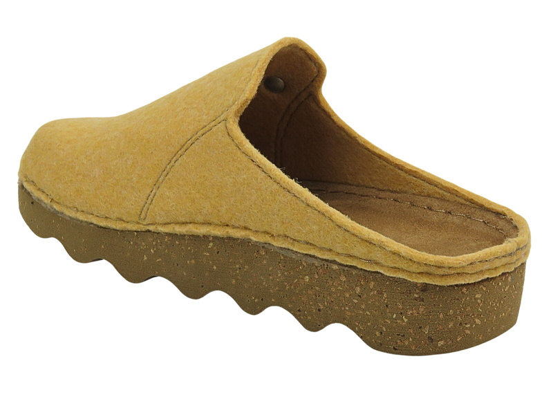 Dámské plstěné pantofle s korkovou podrážkou Inblu DK-12 Yellow Slip-On
